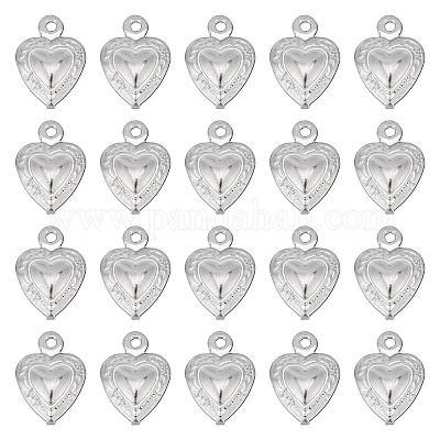 Wholesale SUNNYCLUE 1 Box 100Pcs Stainless Steel Heart Charms Hearts Charm  Love Small Double Sided Puffy Valentine Mother's Day Charms for Jewelry  Making Charm Necklace Bracelet Earrings DIY Supplies 12x9mm 
