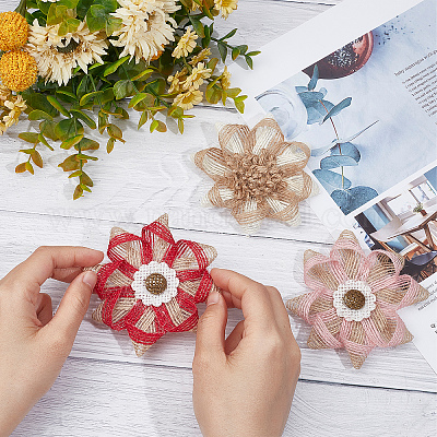 Jute Flowers DIY Craft Handmade Jute Burlap Flower for Party