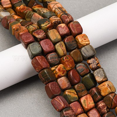 Нити бусин из натурального камня пикассо/полихромной яшмы G-B155-D10-1