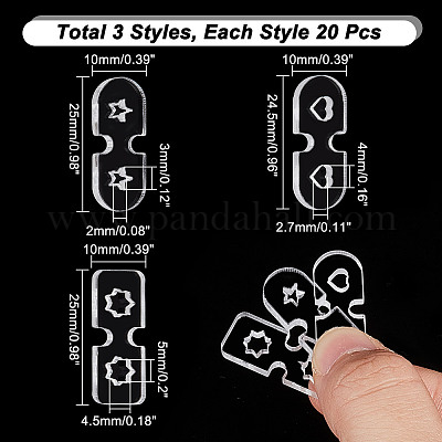 60 шт. 3 формы акрилового вязаного шапочного инструмента для изготовления застежки FIND-GA0004-04-1