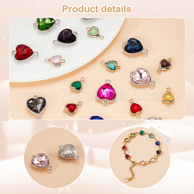 20 шт. 20 стиля стеклянных соединительных подвесок KK-GA0001-63-1