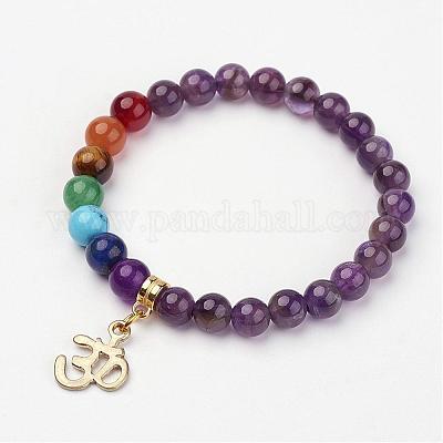 Амазонит бисер браслеты простирания BJEW-P065-A-02-1