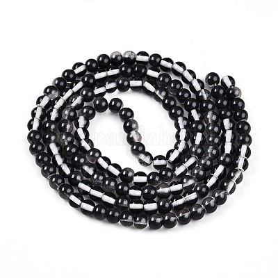 Запекание окрашенные прозрачные стеклянные бусины нити DGLA-N011-6mm-10-1