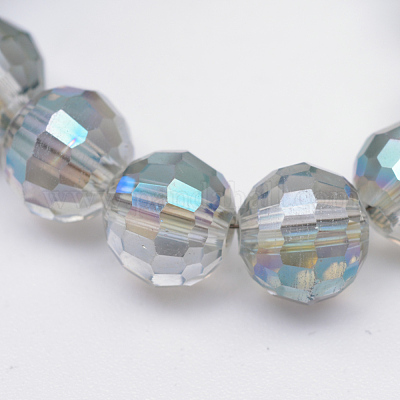 Chapelets de perles en verre électroplaqué&nbsp;EGLA-R041-6mm-08-1
