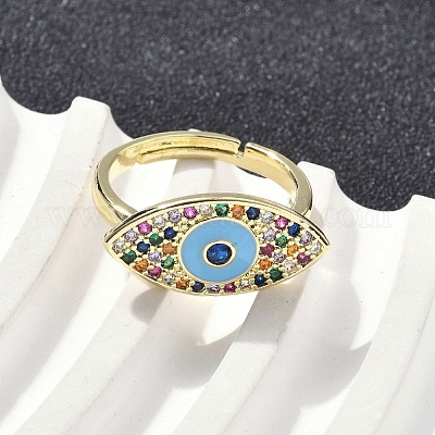 Латунные микро проложить пальцев кольца кубического циркония RJEW-D322-02G-1