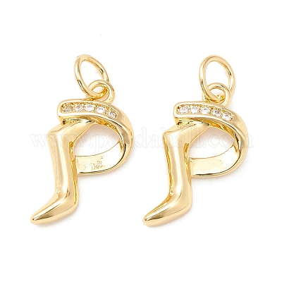 Подвески из экологически чистой латуни с микропаве из прозрачного кубического циркония KK-D072-01G-P-NR-1