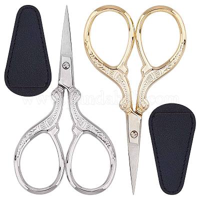 Wholesale SUNNYCLUE 2Pcs 2 Colors Embroidery Sewing Scissors Detail Shears  Vintage Sharp Tip Scissor Stainless Steel Scissors for Cutting Fabric  Knitting Threading Needlework Artwork Craft DIY Tool Kit Supply 