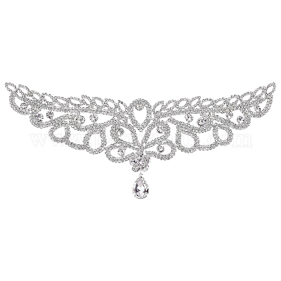 Украшение для воротника из стеклянных стразов DIY-WH0061-009-1