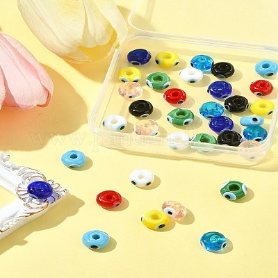 36шт 9 цвета ручной работы сглаз бусины лэмпворк LAMP-FS0001-23-1
