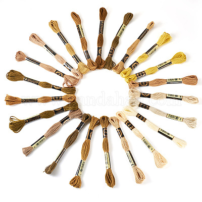 22 пачка полиэстеровых ниток для вышивания 22 цветов с осенней тематикой OCOR-TA0002-80-1