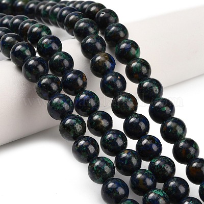 Натуральные нитки из бисера азурита G-Z110-C05-8mm-1