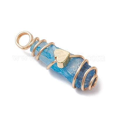 5 шт. 5 стиля гальванические подвески из натурального кварца с медной проволокой PALLOY-JF03429-1