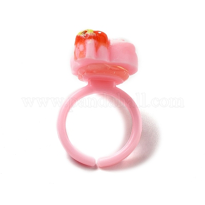 Открытое кольцо-манжета из смолы с мультяшными сладостями для детей X-RJEW-K239-21-1