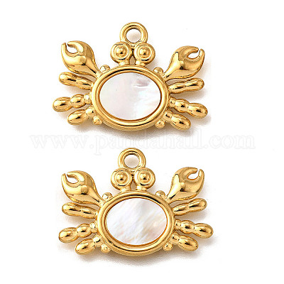 Подвески из натуральной белой ракушки из нержавеющей стали 304 STAS-C122-21A-02G-1