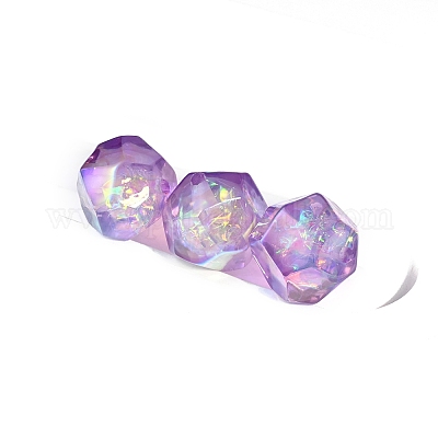 30 шт. градиент цвета и УФ-покрытие радужные переливающиеся непрозрачные смоляные бусины PW-WG6C260-09-1