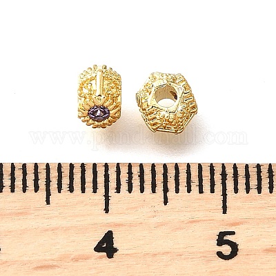 Латунные микропаве прозрачные кубические бусины KK-B135-06G-1