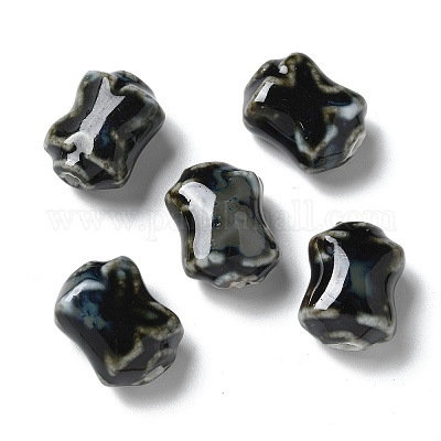 Фарфоровые бусины ручной работы PORC-L080-E02-1