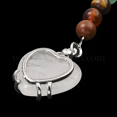 Брелок в форме сердца из натурального кварца G-Z033-11P-02-1