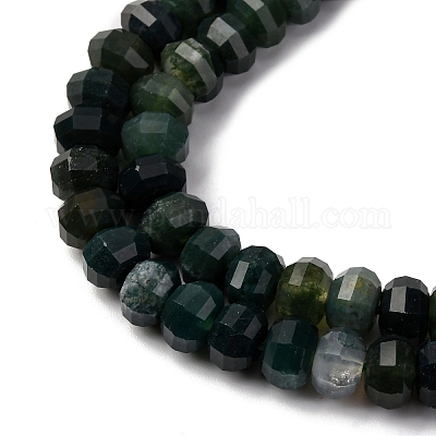 Природные моховой агат бисер нитей G-P587-D09-02-1