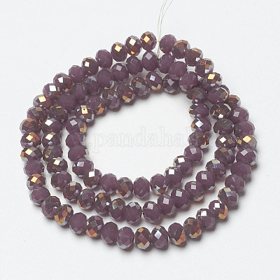 Стеклянные бусины с гальваническим покрытием  EGLA-A034-J6mm-H-1