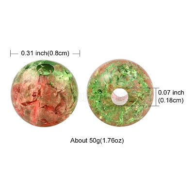 50 г прозрачных акриловых бусин с кракле&nbsp;CACR-YW0001-01C-1