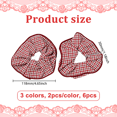 6 шт. 3-х цветные тканевые эластичные резинки для волос для девочек или женщин OHAR-GO0001-13-1