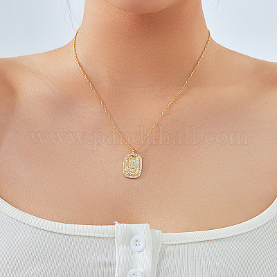 Модные латунные хрустальные стразы прямоугольные ожерелья с подвеской в виде руки хамса GR7857-1-1