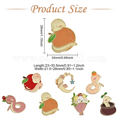 14 шт. 7 шт. эмалевые булавки в виде змеи JEWB-CJ0001-55-1