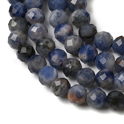 Природный содалит бисер нитей&nbsp;G-L653-B02-3mm-02-1