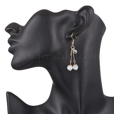 7 пара сережек-подвесок «кошачий глаз» EJEW-JE06498-1