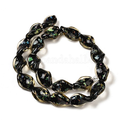 Нити стеклянных бусин из дихроичной фольги ручной работы DICH-U001-08C-1