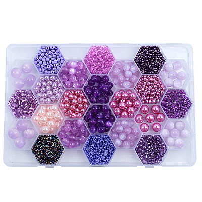 Набор для поиска ювелирных изделий своими руками 24 стиль из акриловых и смоляных бусин DIY-NB0012-01E-1