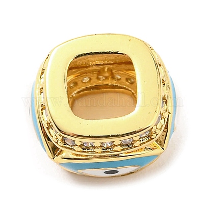 Реечное покрытие латунь микро паве кубический цирконий европейские бусины KK-M247-34G-1