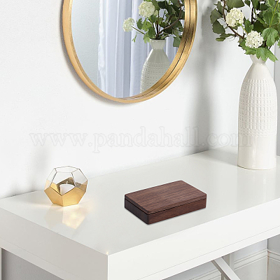 Деревянный магнит и бархатная коробочка для хранения вещей в форме куба CON-WH0200-06B-1