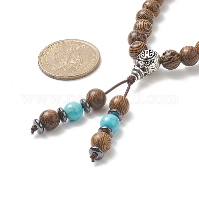 Колье из сплава тыквы с кисточками NJEW-JN04180-1