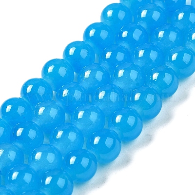 Выпечки окрашены имитация нефрита стекловолокна круглый шарик X1-DGLA-Q021-8mm-13-1