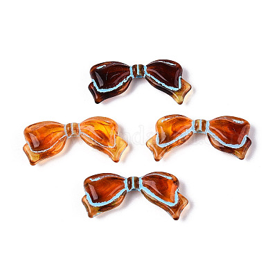 Bemalte transparente Acrylperlen&nbsp;OACR-T029-03K-1