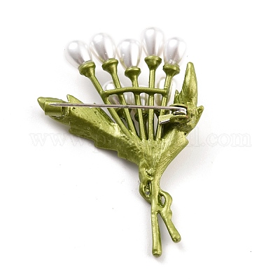 Брошь из сплава букета с жемчугом из смолы JEWB-O009-14-1