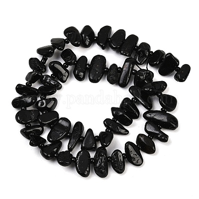 Натуральный черный турмалин бисер нитей&nbsp;G-K393-B06-1