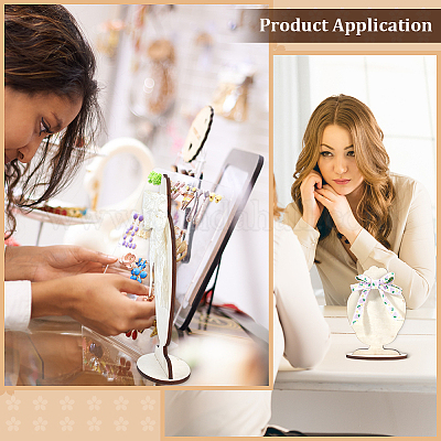 2 сумка 2 стиля симпатичная стойка для заколок из фанеры в форме головы девушки ODIS-PH0001-94-1