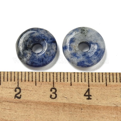 Натуральные голубые пятна яшмы пончики/пи дисковые подвески G-G142-01H-1