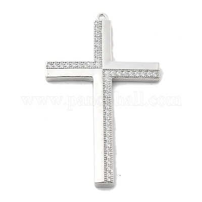 Латунные микропаве прозрачные подвески с фианитом KK-L228-01P-01-1