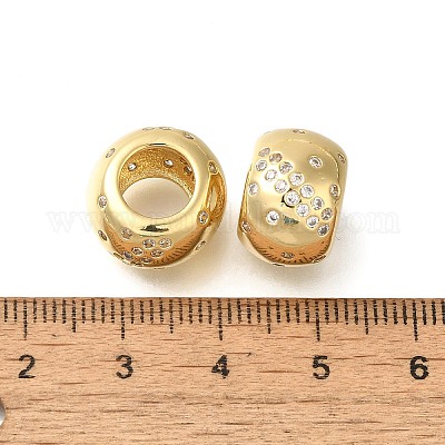 Латунные микро проложить кубического циркония бусы KK-Z086-18G-1