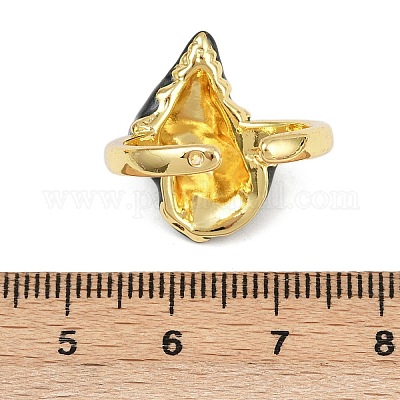 Латунные эмалевые регулируемые манжеты для женщин RJEW-G357-01C-1