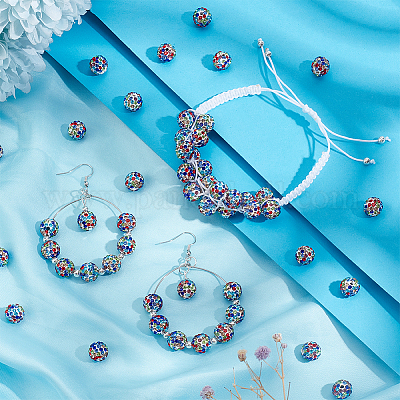 100 шт. бусины из полимерной глины со стразами RB-PH0001-38A-1