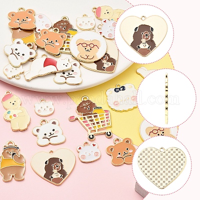 28шт 11 стиля подвески из сплава с эмалью ENAM-FS0003-17-1