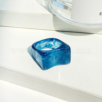 1 шт прямоугольные кольца из смолы для женщин WG10D02-02-1