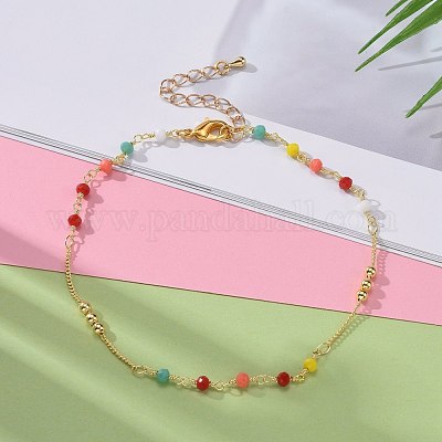 Ножные браслеты из граненого стекла AJEW-AN00379-1