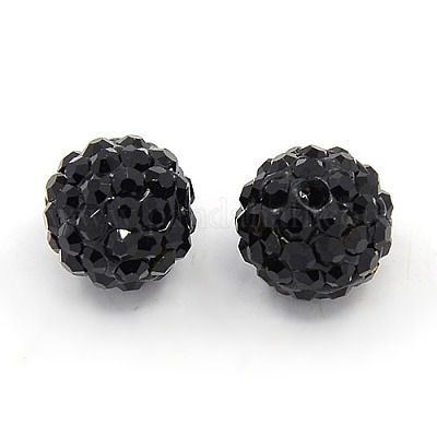 10мм полимерная глина с бусинами в виде диско-шариков со стразами X-RB-H258-10MM-280-1