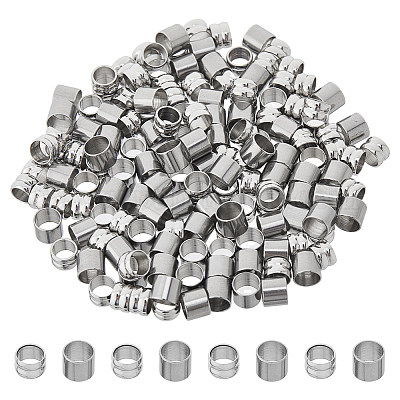 160 шт. 2 стиля 201 и 304 европейские бусины из нержавеющей стали FIND-HS0001-22-1